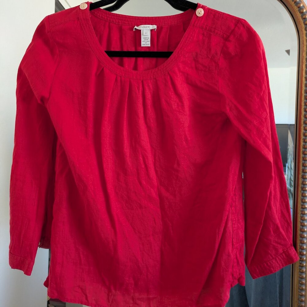 100% Linen J. Crew blouse sz 0